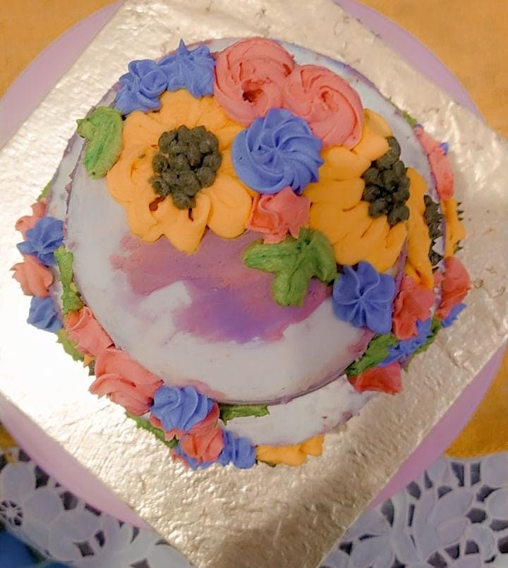 Floral Two Tier Cake - Image 2