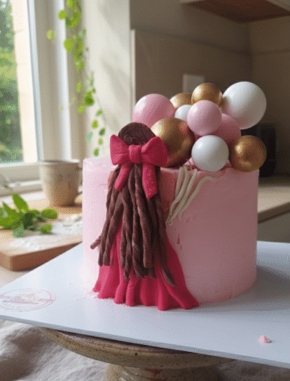 Chocolate Fudge Celebration Cake: Girl Topper